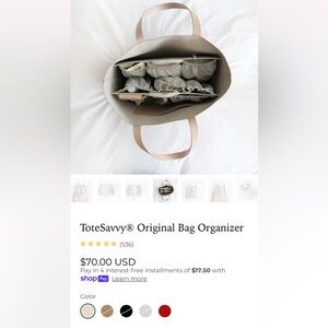 ToteSavvy original bag organizer never used